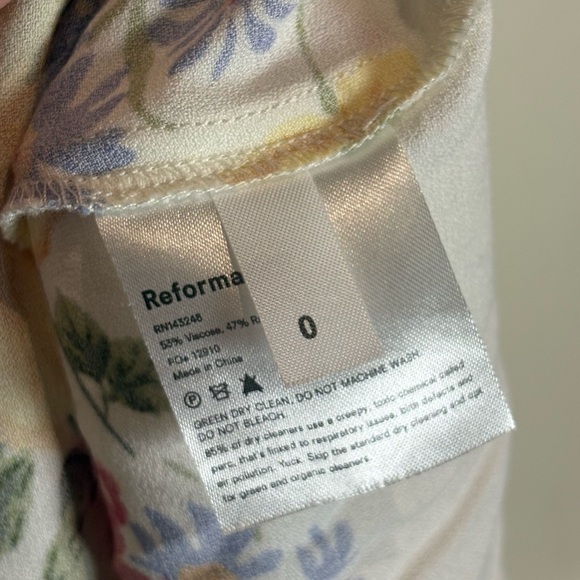 Reformation Boston Midi Dress in Bouquet White Pink Floral Size 0 - Picture 8 of 9